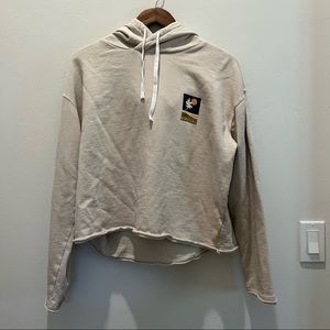 Tan Cropped RipCurl Hoodie with Beach Graphic NWOT